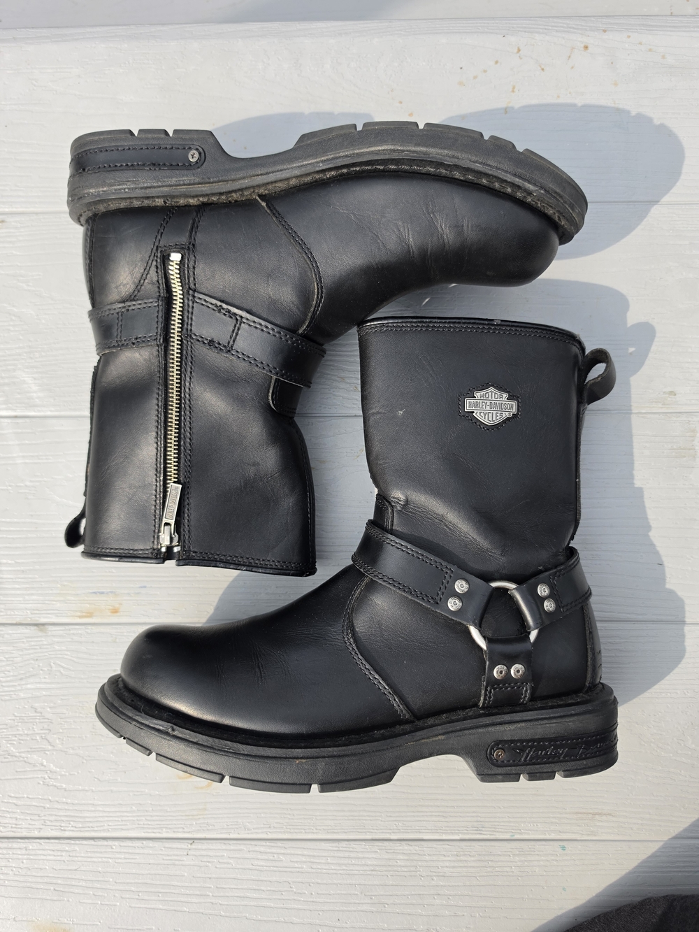 Harley-Davidson Men's Black Leather Harness Boots